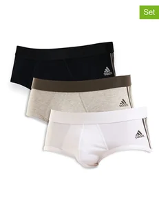 adidas Slipy (3 pary) w kolorze szarym, białym i czarnym - Majtki męskie - miniaturka - grafika 1