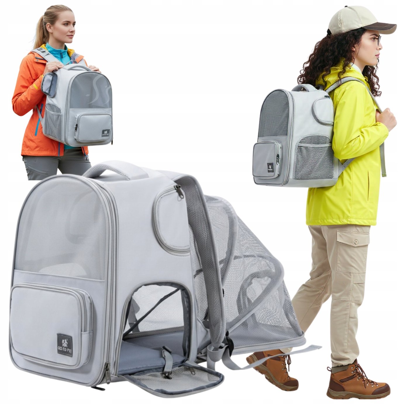 Torba Plecak transporter dla kota psa zwierząt wentylowany rozkładany duży