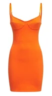 Sukienki - Calvin Klein Sukienka Gorsetowa - Pomarańczowa - Mini - Dopasowana - Rozmiar L - K20K203542SBD - miniaturka - grafika 1