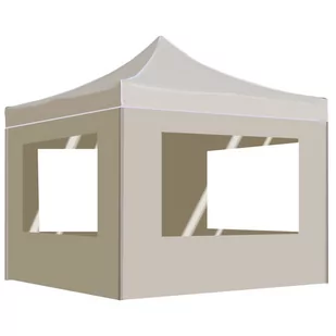 vidaXL Namiot imprezowy ze ściankami, aluminium, 2x2 m, kremowy - Altany ogrodowe - miniaturka - grafika 1