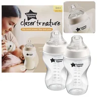 Butelki dla niemowląt - TOMMEE TIPPEE Closer To Nature Butelka antykolkowa dla dzieci 3m+, 2x340ml - miniaturka - grafika 1