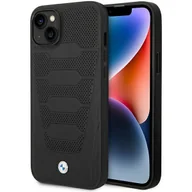 Etui i futerały do telefonów - Etui BMW BMHCP14S22RPSK iPhone 14 6,1" czarny/black Leather Seats Pattern - miniaturka - grafika 1
