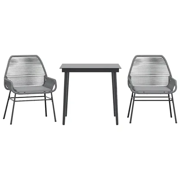 Zestaw Mebli Ogrodowych Rattan PE i Stal, Stół 80x80x74 cm, Krzesła 57x6
