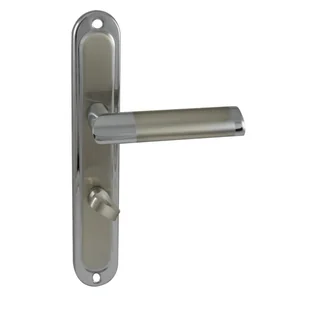 Domino Klamka do drzwi wewnętrznych z długim szyldem do wc Jaro Eco 72 Chrom Nikiel - Klamki - miniaturka - grafika 1