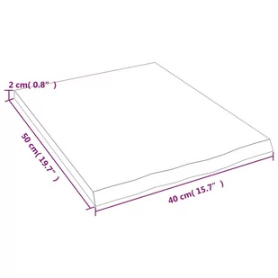 Blat do łazienki, ciemnoszary, 40x50x2 cm, lite drewno Lumarko! - Szafki łazienkowe - miniaturka - grafika 1