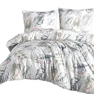 Pościel - Darymex Pościel flanelowa 140x200 31505/1 biała wielokolorowa liście z jedną poszewką Flanelove - miniaturka - grafika 1