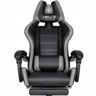 Fotele gamingowe - Fotel gamingowy dla gracza, biurowy, Hell's HC- 1039 Grey + GRATIS - miniaturka - grafika 1