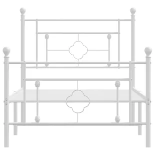 Metalowa rama łóżka z wezgłowiem i zanóżkiem, biała, 100x200 cm Lumarko! - Łóżka - miniaturka - grafika 6