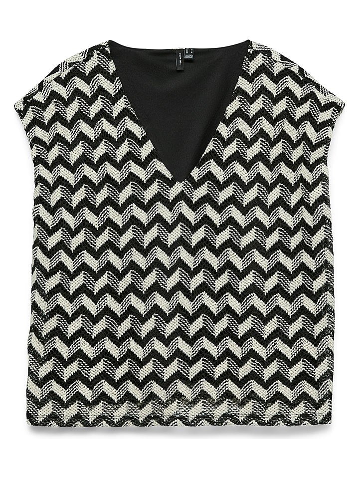 Vero Moda Bluzka w kolorze czarno-kremowym