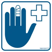 Systemy ekspozycyjne i znaki informacyjne - RE005 PUNKT OPATRUNKOWY, PN - PŁYTA PCV 1MM; (300X300MM) - miniaturka - grafika 1