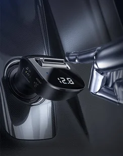 Baseus F40 nadajnik transmiter FM audio Bluetooth port AUX ładowarka samochodowa 2x USB 15W 2A czarny (CCF40-01) - Ładowarki samochodowe - miniaturka - grafika 11