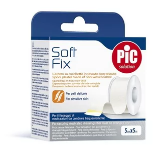 SIROWA POLAND PIC SoftFix Plaster komfortowy 5cm x 5m na rolce, 1 sztuka - Apteczki i materiały opatrunkowe - miniaturka - grafika 1