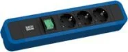 Listwy zasilające - Listwa zasilająca Bachmann BACHMANN PRIMO 2 3xCEE7/3 1x switch 2.0m CEE7/7 RAL5010 - miniaturka - grafika 1