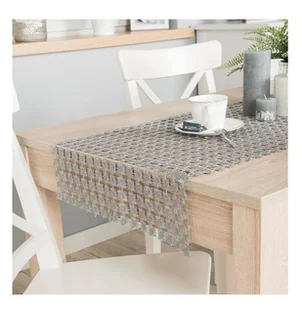 Bieżnik gipiurowy elegancki Jasmina 40x140 szary - Obrusy i serwetki - miniaturka - grafika 1