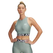 Koszulki i topy damskie - Damski top treningowy Under Armour Heatgear Rib Tank - zielony - miniaturka - grafika 1