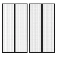 Moskitiery - vidaXL vidaXL Osłona na drzwi moskitiera z rzepem 210 x 100 cm 2 szt Magnet, czarna - miniaturka - grafika 1