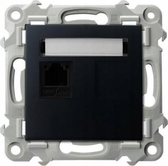 Ospel Gniazdo telefoniczne Ospel Szafir GPT-1Z/m/33 pojedyncze czarny metalik