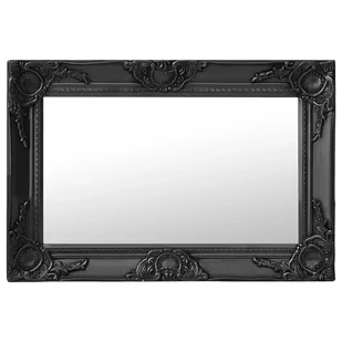 vidaXL Lustro ścienne w stylu barokowym, 60x40 cm, czarne - Lustra - miniaturka - grafika 1
