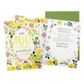 Kartki okolicznościowe i zaproszenia - Kukartka Karnet B6 Urodziny 100 (kwiaty) - miniaturka - grafika 1