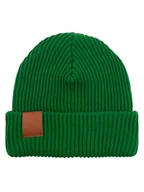 Czapki damskie - Czapka zimowa z bawełny organicznej zielona - miniaturka - grafika 1