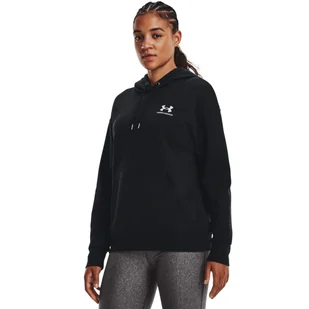 Damska bluza dresowa nierozpinana z kapturem Under Armour Essential Fleece Hoodie - czarna - UNDER ARMOUR - Bluzy sportowe damskie - miniaturka - grafika 1