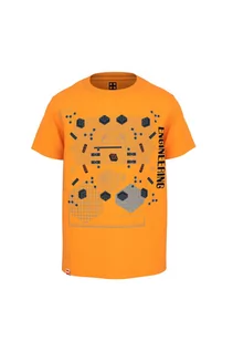 Koszulki dla chłopców - Koszulka LEGO Engineering bawełniana - pomarańczowa - grafika 1