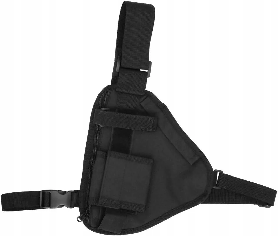 Torba na klatkę piersiową na radio Walkie-Talkie regulowana czarna