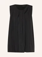 Bluzki damskie - Armani Exchange Bluzka Bez Rękawów Z Satyny Z Wycięciami schwarz - miniaturka - grafika 1
