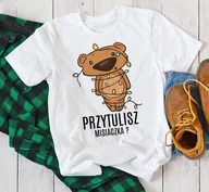 Koszulki męskie - męska koszulka na święta PRZYTULISZ MSIACZKA - miniaturka - grafika 1