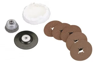 Wolfcraft Zestaw elementów szlifierskich i ściernych Hobby do szlifierek kątowyc (2177000) - Materiały ścierne - miniaturka - grafika 1