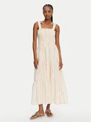 Sukienki - Seafolly Sukienka letnia Shirred 55402-DR Beżowy Regular Fit - miniaturka - grafika 1