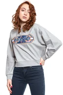 Bluzy damskie - WRANGLER GEO HOODIE DAMSKA BLUZA Z KAPTUREM MID GREY MEL W6N3HPX37 112130792 - Wrangler - miniaturka - grafika 1