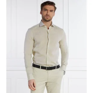BOSS Lniana koszula H-HANK | Slim Fit - Koszule męskie - miniaturka - grafika 1