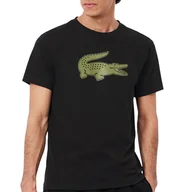 Koszulki męskie - Koszulka Lacoste Sport 3D Print Crocodile Breathable Jersey TH2042-I6Z - czarna - miniaturka - grafika 1