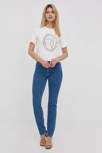 Spodnie damskie - Trussardi jeansy 105 damskie medium waist - grafika 1
