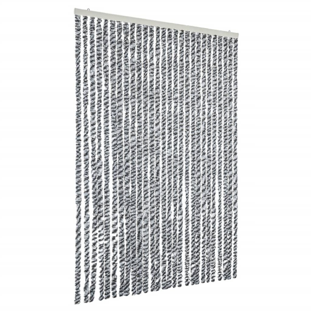 vidaXL Zasłona przeciwsłoneczna szara, czarno-biała 118x220 cm szenilowa
