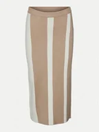 Spódnice - Vero Moda Spódnica ołówkowa Gold New Art 10311360 Beżowy Slim Fit - miniaturka - grafika 1