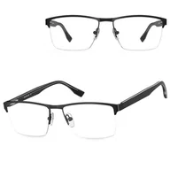Okulary korekcyjne, oprawki, szkła - Małe męskie okulary na żyłkę oprawki korekcyjne zerówki 877 czarne - miniaturka - grafika 1