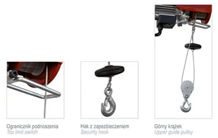DESDEA Wciągarka elektryczna linowa budowlana 100kg/15m + sterowanie ręczne 1,5m - do wyboru ramię, maszt, podpory, uchwyt rusztowania(udźwig: 100 kg) 08179949 - Wciągarki - miniaturka - grafika 6