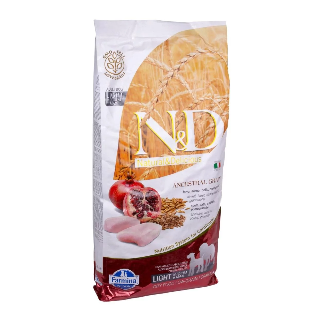 Farmina N&D Low Grain Chicken&Pomegranate Light Medium&Maxi 12 kg