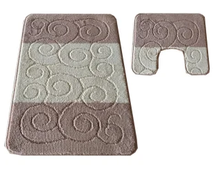 Dwa beżowe dywaniki do łazienki S2-B46 - Dywaniki łazienkowe Dwa beżowe dywaniki do łazienki S2-B46 - Dywaniki łazienkowe - miniaturka - grafika 1