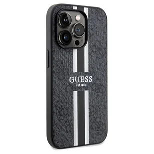 Etui Guess GUHMP15XP4RPSK Apple iPhone 15 Pro Max hardcase 4G Printed Stripes MagSafe czarny/black - Etui i futerały do telefonów - miniaturka - grafika 5