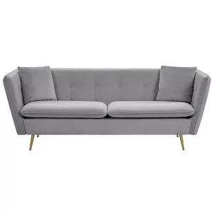 Beliani Sofa welurowa szara FREDERICA - Sofy i kanapy - miniaturka - grafika 1
