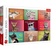 Puzzle - Puzzle 1500 elementów Zabawne kocie portrety (26212). od 12 lat - miniaturka - grafika 1