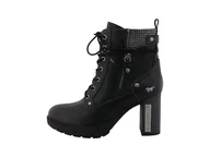 Botki damskie - Mustang Damskie sztyblety 15M0142001, czarne, 40 EU, czarny, 40 EU - miniaturka - grafika 1