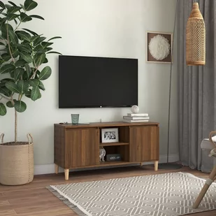 Lumarko Szafka TV, drewniane nóżki, brązowy dąb, 103,5x35x50 cm - Szafki RTV - miniaturka - grafika 1