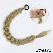 Pozostałe akcesoria fryzjerskie - TEMU Stylowy Syntetyczny Kucyk z Gumką - Proste Włosy, Pleciony Design, Idealny na Halloween, Imprezy i Specjalne Okazje, Przedłużenie do Kucyka, - miniaturka - grafika 1