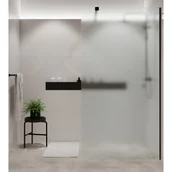 Ścianki i drzwi prysznicowe - Massi Ścianka prysznicowa Walk-in szkło satynowe matowe 8 mm MOLIS Satin Round - miniaturka - grafika 1