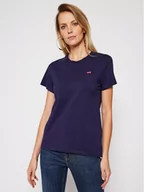 Koszulki i topy damskie - Levi's T-Shirt The Perfect 39185-0129 Granatowy Regular Fit - miniaturka - grafika 1