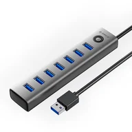Złącza, przejściówki, adaptery - Hub CL7U-U3 rozdzielacz 7x USB-A USB-C 5V 3A 1m - szary ORICO - miniaturka - grafika 1